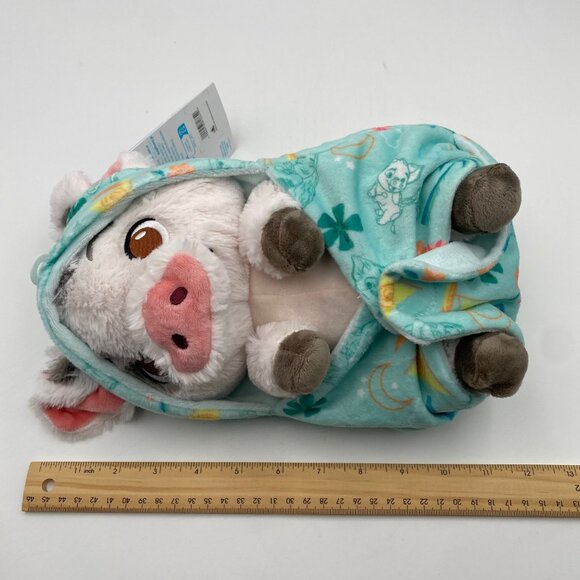 Disney Parks Babies Moana Pua Pig in a Blanket Plush 10" Stuffed Animal Toy NWT - Picture 12 of 12